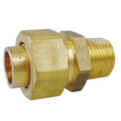 Afbeelding van Riko Messing soldeer 3 delige rechte koppeling 1/2&quot;buiten x 15