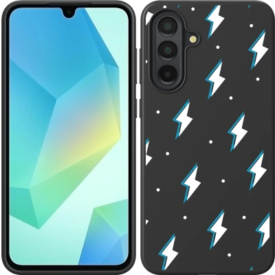 Afbeelding van Cazy Hoesje Zwart geschikt voor Galaxy A36/A56 Bliksemschichten