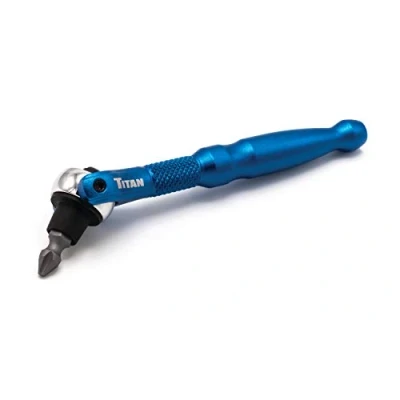 Afbeelding van Titan 11317 1/4 inch aandrijving x 4 draaibare kop micro ratel bit driver, blauw