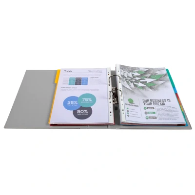 Afbeelding van Exacompta ref. 53354E 1 Ordner met hefboom Maxi Prem&#039;Touch® A4 80 mm rug mechaniek Afmetingen: 32 x 30 8 cm Formaat Kleur : Donkergrijs