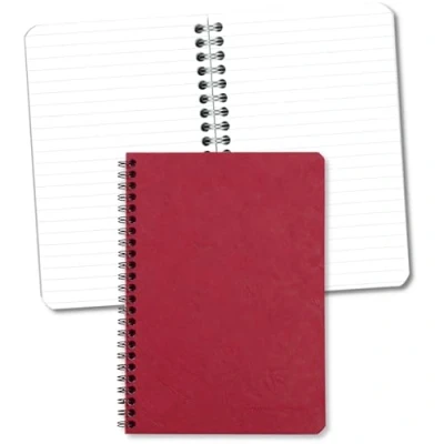 Afbeelding van Clairefontaine 785362C Collectie Age Bag Spiraalschrift Rood A5 14,8x21 cm 100 Gelijnde Pagina&#039;s Wit Papier 90 g Glanzende Kartonnen Cover met Leerachtige Korrel
