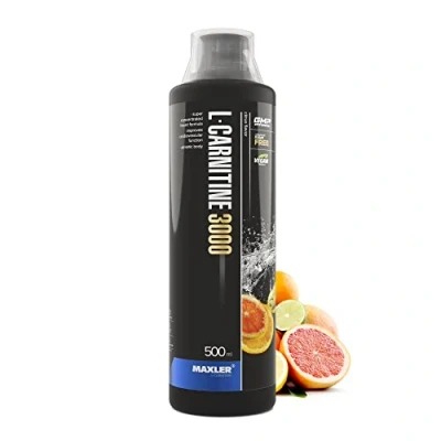 Afbeelding van Maxler L Carnitine 3000 Citrus 500 ml Hooggedoseerde Vloeistof Veganistisch voedingssupplement mg werkzame stof per portie 20 porties Inclusief maatbeker