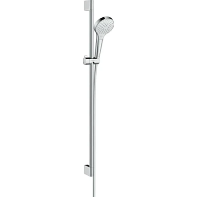Afbeelding van Hansgrohe croma select s vario ecosmart glijstangset 90 cm met handdouche glijstang en doucheslang 1600 wit chroom 26573400