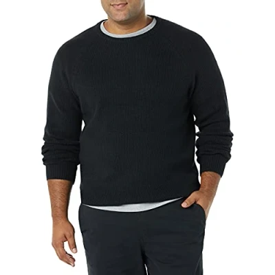 Afbeelding van Amazon Essentials Heren Soft Touch Crewneck Sweater met lange mouwen, zwart, XX Large