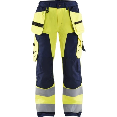 Afbeelding van Blaklader Dames werkbroek High Vis met spijkerzakken 7156 1811 Geel/Marineblauw C46