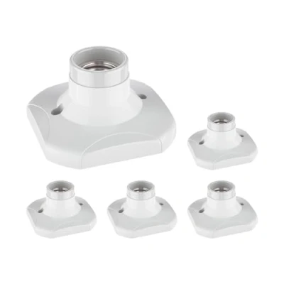 Afbeelding van ledscom.de 5 stuks plafondlamp/fitting ELEKTRA, kunststof, porselein, wit, 1x E27 max. 60W
