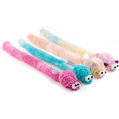 Afbeelding van CHIWAVA 4 Packs 15 Inch Lange Zachte Pluche Kat Speelgoed Muizen met Bell Rustle Sound Kleine Muis Activiteit Interactief