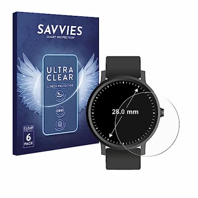 Afbeelding van Savvies (6 Stuks) Schermbeschermer voor Horloges (Rond, ø: 28 mm) Screen Protector Ultra Transparant