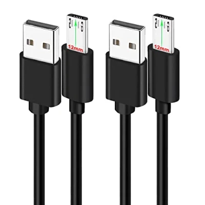 Afbeelding van 2Pcs 3FT 12mm lange tip Micro USB Kabel voor AGM/Blackview BV4000 BV4900 BV5500 BV5800 BV6000 BV6000s/Oukitel WP12 WP8 Pro WP6/Ulefone Armor X9 X7 X6 X5 telefoons Case met diepe verzonken poorten