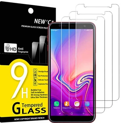 Afbeelding van NEW&#039;C 3 Stuks, Screen Protector voor Samsung Galaxy J6 Plus (2018), Gehard Glass Schermbeschermer Film 0.33 mm ultra transparant, resistent