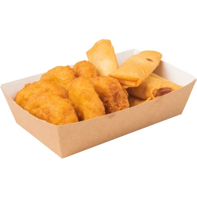 Afbeelding van Snack serie Bruin Wit Karton Snackbakjes A7 90 x 70 35mm