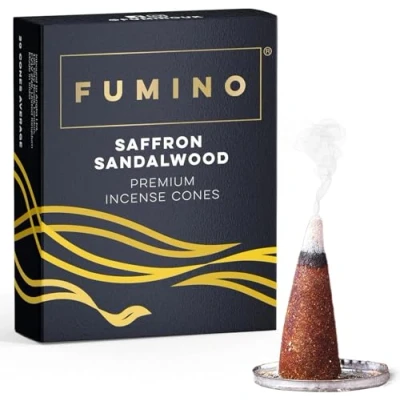 Afbeelding van Fumino® Saffraan Sandelhout Verse wierook kegels 20 per doos Masala Agarbatti Joss geur voor ontspanning en meditatie, huis decor