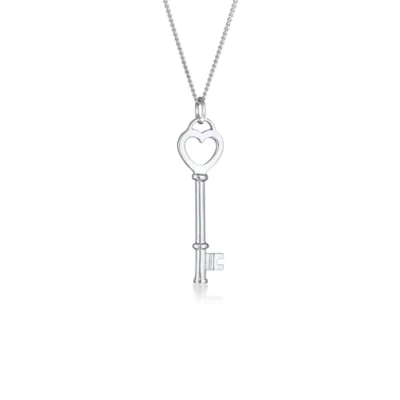 Afbeelding van Elli Halsketting Dames Sleutelhanger Hart Liefde Symbool in 925 Sterling Zilver Verguld