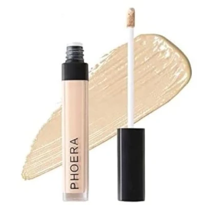 Afbeelding van Phoera Full Coverage Concealer, sterk gepigmenteerd voor donkere kringen onder de ogen, make upcrème, vochtinbrengende crème, helpt overtollige olie controle te houden, 20 g (1 stuk), 101 licht