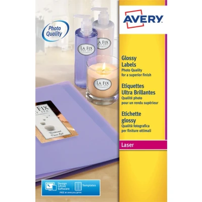 Afbeelding van Etiket Avery L7767 40 210x297mm A4 hoogglans wit 40stuks