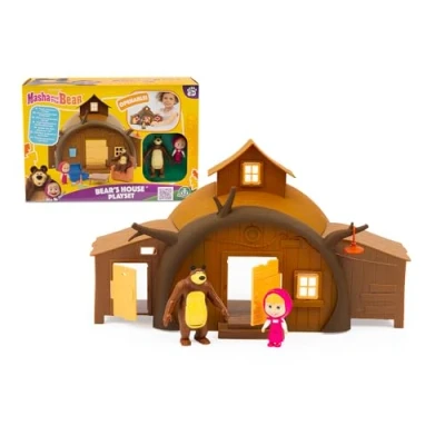 Afbeelding van Masha &amp; Michka, Michka&#039;s House, 2 figuren inbegrepen, en 15 accessoires, speelgoed voor kinderen vanaf 3 jaar, MHA22