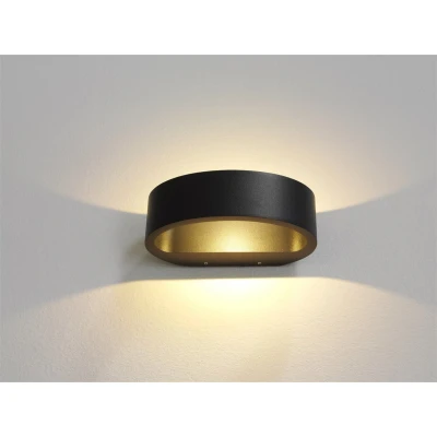 Afbeelding van Artdelight Wandlamp Sharp zwart goud