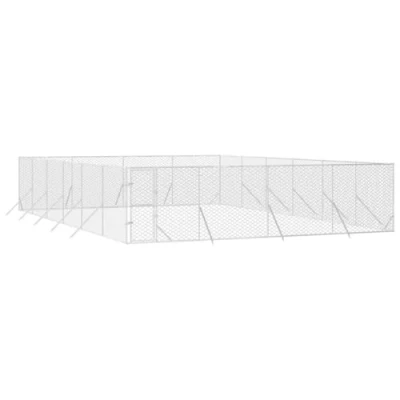 Afbeelding van vidaXL Hondenkennel voor buiten 8x12x2 m gegalvaniseerd staal zilver