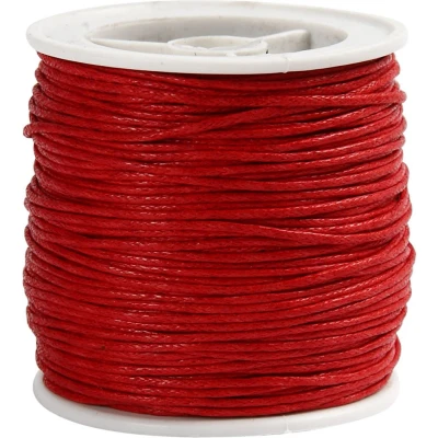 Afbeelding van Creotime katoenkoord rood 1 mm dik 40 m
