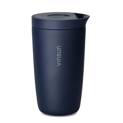 Afbeelding van Vinsun Thermosbeker Koffie to go 350ml Roestvrij Stal, Dubbelwandig geïsoleerd, Lekvrije Reisbeker voor Warme en Koude Dranken Koffiebeker met Quick Press sluiting
