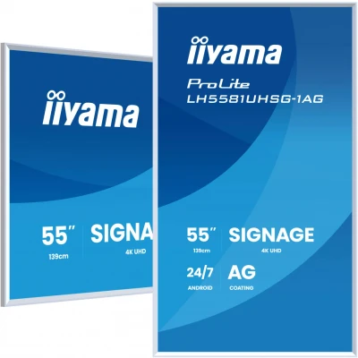 Afbeelding van iiyama LH5581UHSG 1AG beeldkrant Interactief flatscreen 138,7 cm (54.6&quot;) Wifi 500 cd/m² 4K Ultra HD Wit Type processor Android