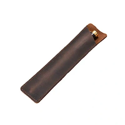 Afbeelding van Daimay Crazy Horse lederen pennenetui handgemaakte fontein beschermhoes voor balpen, stylus touch pen bruin