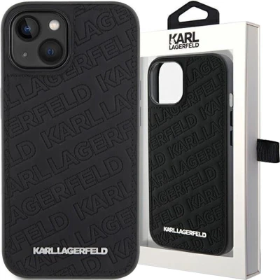 Afbeelding van Karl Lagerfeld Quilted Pattern Back Case Geschikt voor Apple iPhone 15 (6.1&quot;) Zwart