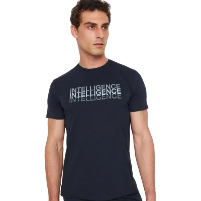 Afbeelding van Trendyol Marineblauwe Pyjamaset Met Ronde Hals, Normale Pasvorm En Gebreide Short Tmnss24Pt00046