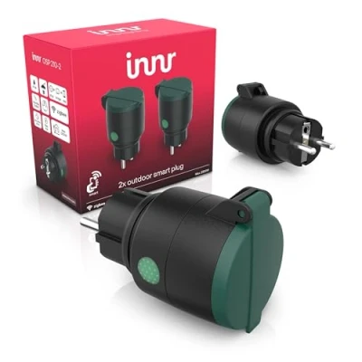 Afbeelding van Innr Slimme Stekker Buiten Outdoor Smart Plug voor Buitenverlichting Werkt met Philips Hue*, Google Home en Alexa Spatwaterdicht 2 pack