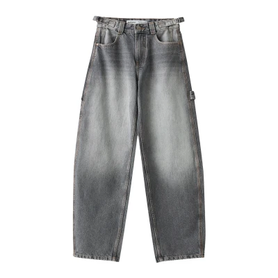 Afbeelding van Bershka WIDE Balloon Carpenter Relaxed fit jeans, Dames, Maat: 32xR(regular), Grey
