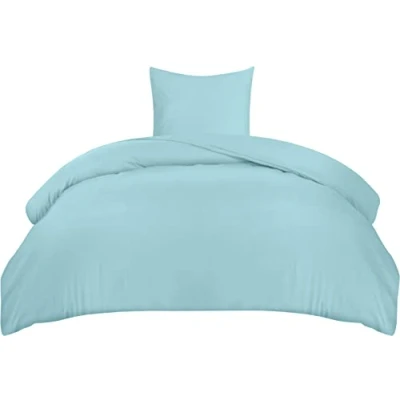 Afbeelding van Utopia Bedding Dekbedovertrek Set Zachte Microvezel 135x200cm met Kussensloop 80x80cm Beddengoed Spablauw