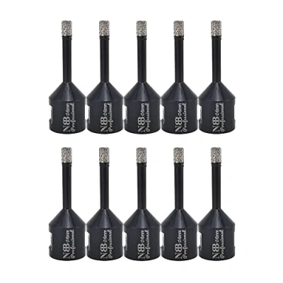 Afbeelding van NBB vacuum gesoldeerde diamantgatzaag met M14, voor professioneel droog of nat boren op hard porselein, keramiek, tegels, graniet, marmer, snel, duurzaam, Haakse Slijper (6mm x10pcs)