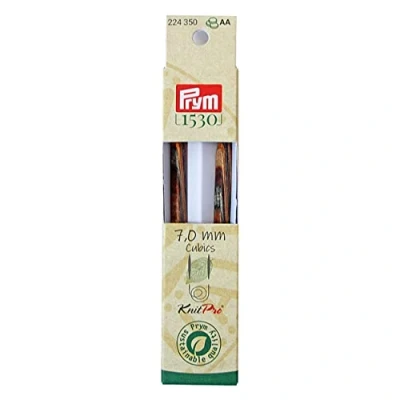 Afbeelding van Prym naaldpunten CUBICS NATURAL gekleurd lang 11,6 cm 7,00 mm kousbreinaald, hout, meerkleurig, 7
