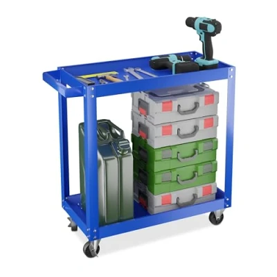 Afbeelding van gereedschapswagen 76 x 78 35 cm tot 100 kg staal leeg blauw