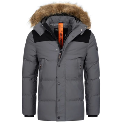 Afbeelding van Indicode Jeans Hexyl Winterjas, Heren, Maat: Small, Dk grey