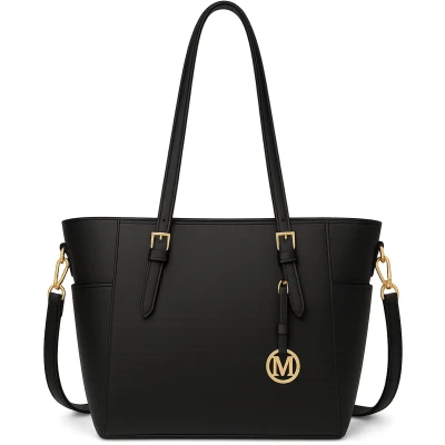 Afbeelding van Miss Lulu Dames Schoudertas Handtas Laptoptas 13.3&quot; Zwart (LM1642 BK)