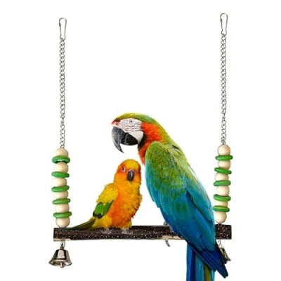 Afbeelding van vogel schommels speelgoed, papegaai schommel, baars kooi kauwen opknoping valkparkiet speelgoed voor dwergpapegaai, grasparkiet conure vinken dwergpapegaai