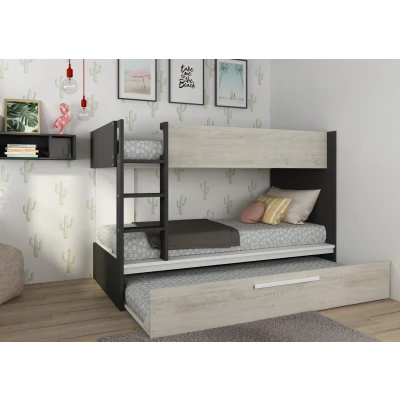 Afbeelding van Jules Stapelbed met slaaplade 90x200 Antraciet