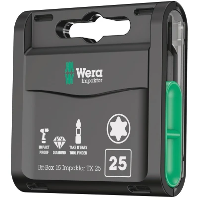 Afbeelding van Wera 05057775001 Bit Box 15 Impaktor TX delige Bitset Torx T25