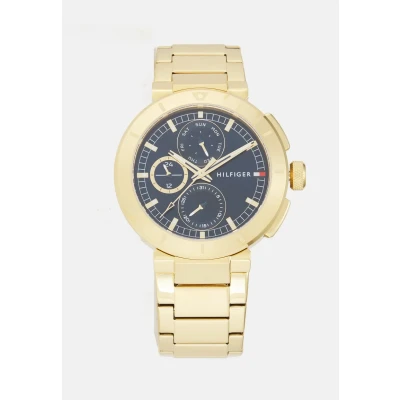 Afbeelding van Tommy Hilfiger Lorenzo Chronograaf goldcoloured/blue, Heren, Maat: One Size, Gold coloured/blue