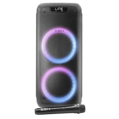 Afbeelding van Zen Phoenix Draagbare bluetooth luidspreker, 250 W, 10 uur accu, RGB leds, grote luidspreker met TWS, AUX IN, USB, microfooningang en draadloze microfoon, FM radio
