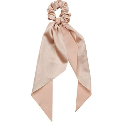 Afbeelding van styleBREAKER dameshaarband effen met strik in retrostijl, elastiek, scrunchie, vlecht, haarband 04027042, Kleur:Lichtbruin