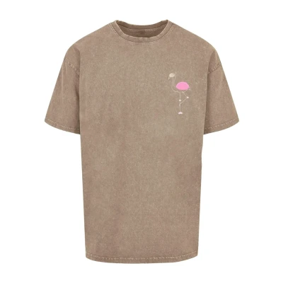 Afbeelding van Merchcode Flamingo ACID Washed Tshirt print, Heren, Maat: 4XL, Darkkhaki