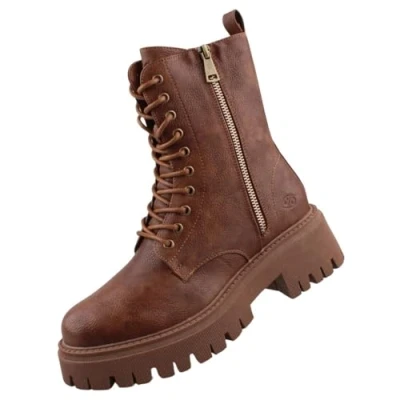 Afbeelding van Dockers by Gerli Dames Geveterde laarzen bruin EU40