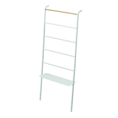 Afbeelding van Yamazaki Decoratieve ladder Tower Met Plankje Wit Naturel Hout 66x25x160cm