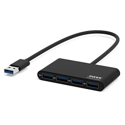 Afbeelding van PORT Designs 900121 USB 3.2 Gen 1 hub 4 poorten Zwart
