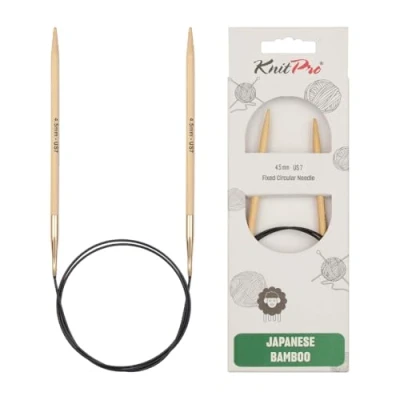 Afbeelding van KnitPro K22248 rondbreinaald, bamboe, bruin, 80 cm x 4,5 mm
