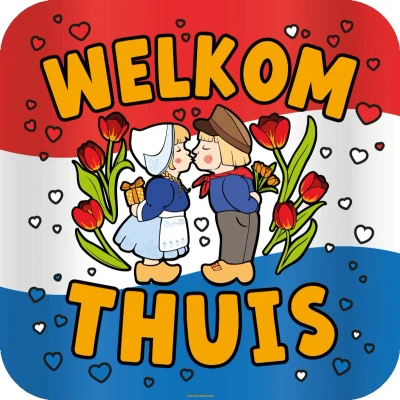 Afbeelding van Welkom Thuis Deurbord 50x50cm per stuk
