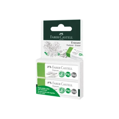 Afbeelding van 20x Gum Faber Castell groen PVC vrij en stofvrij 2stuks op blister