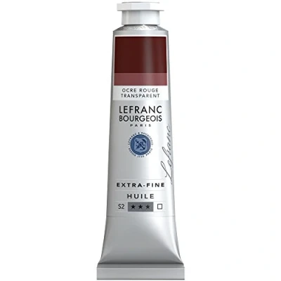 Afbeelding van Lefranc Bourgeois 405126 Extra fijne olieverf met hoogwaardige kunstenaarspigmenten, lichtecht, verouderingsbestendig 40ml Tube, Transparent Red Ocre